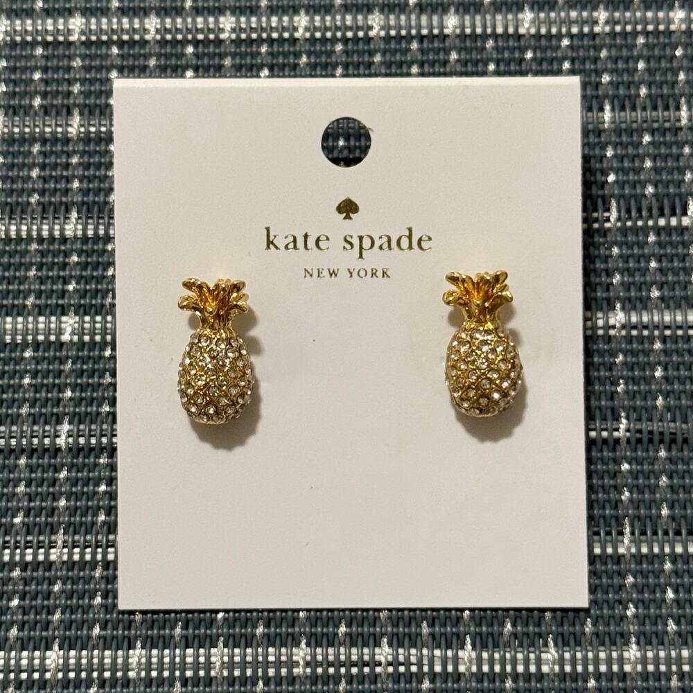 NEW | Kate Spade | By the Pool Crystal Pineapple Stud Earrings ($58)